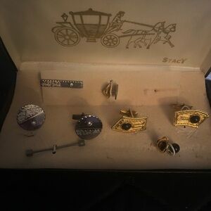 Gold and Silver Cufflinks Set